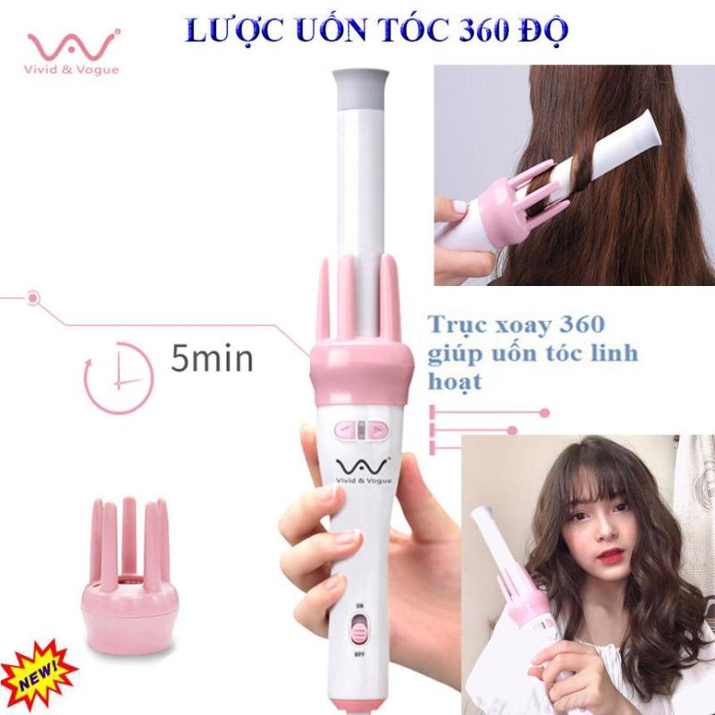 Máy Uốn Tóc Xoăn Xoay Tự Động 360 Chính Hãng Tạo Kiểu Uốn Tóc Gợn Sóng VIVID VOGUE