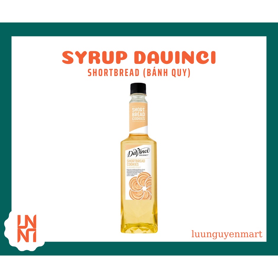 Syrup/Siro DaVinci Gourmet vị Bánh quy bơ  chuyên dùng trong pha chế - Chai 750ml