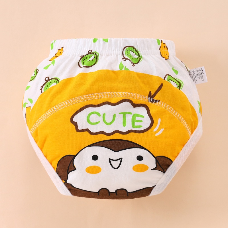 Tã quần cotton LUCKY BIG CAT mỏng họa tiết hoạt hình dễ thương thời trang mùa hè dành cho bé tập đi vệ sinh