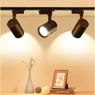 Đèn rọi ray 10W COB vỏ đen, ánh sáng vàng nắng