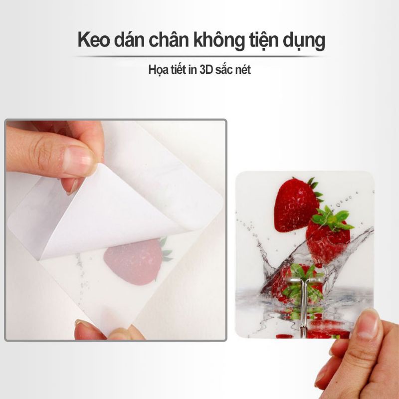 Móc Dán Tường Siêu Dính In Hình 3D Độc Đáo Móc Dán Tường Chịu Lực Cao Bền Đẹp