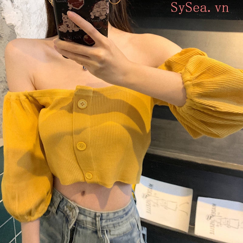 Áo Crop Top Nữ Tay Ngắn Phong Cách Hàn Quốc Quyến Rũ