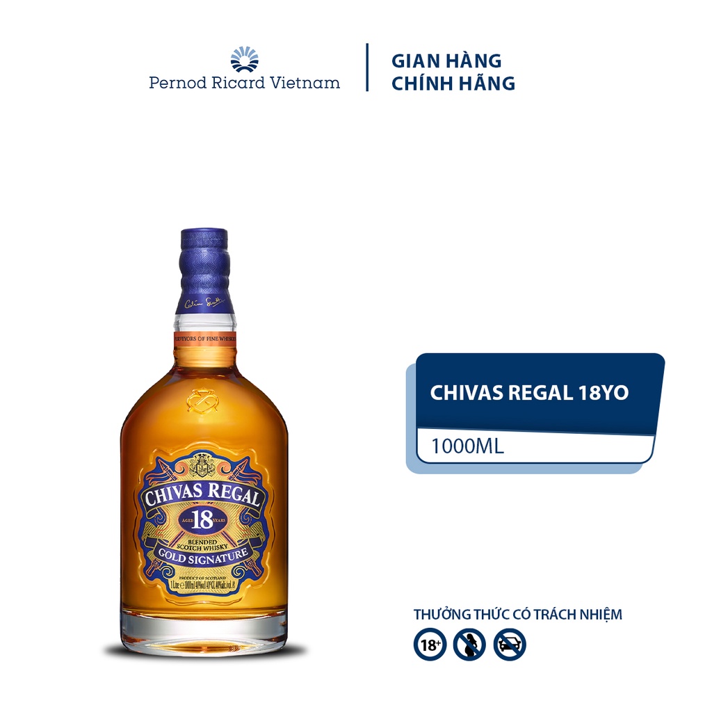 Rượu Chivas Regal 18 YO Nồng Độ Alc 40.0% 1L [Whisky] Kèm Hộp