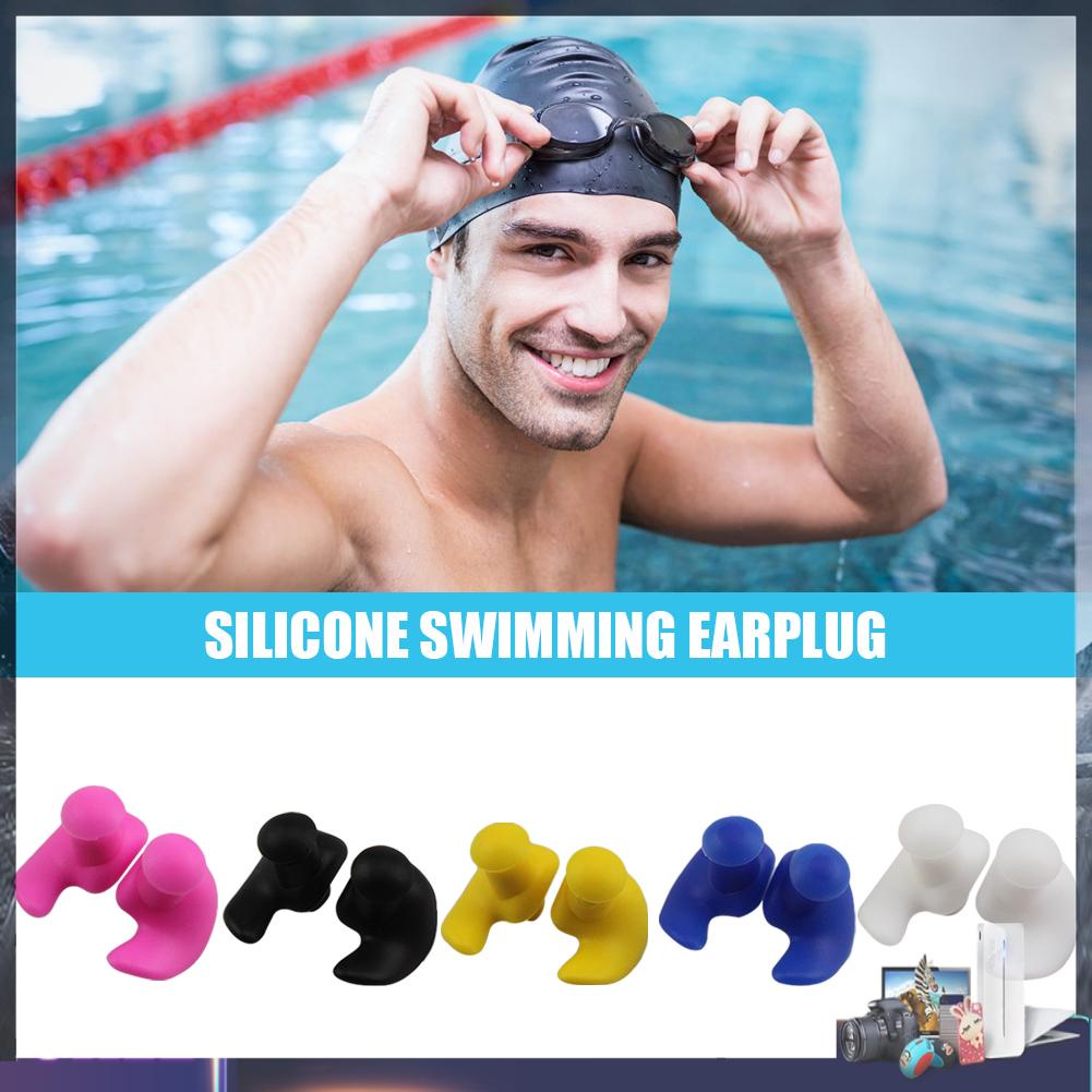 1 Cặp Nút Bịt Tai Bằng Silicone Chống Thấm Nước Tiện Dụng Khi Đi Bơi