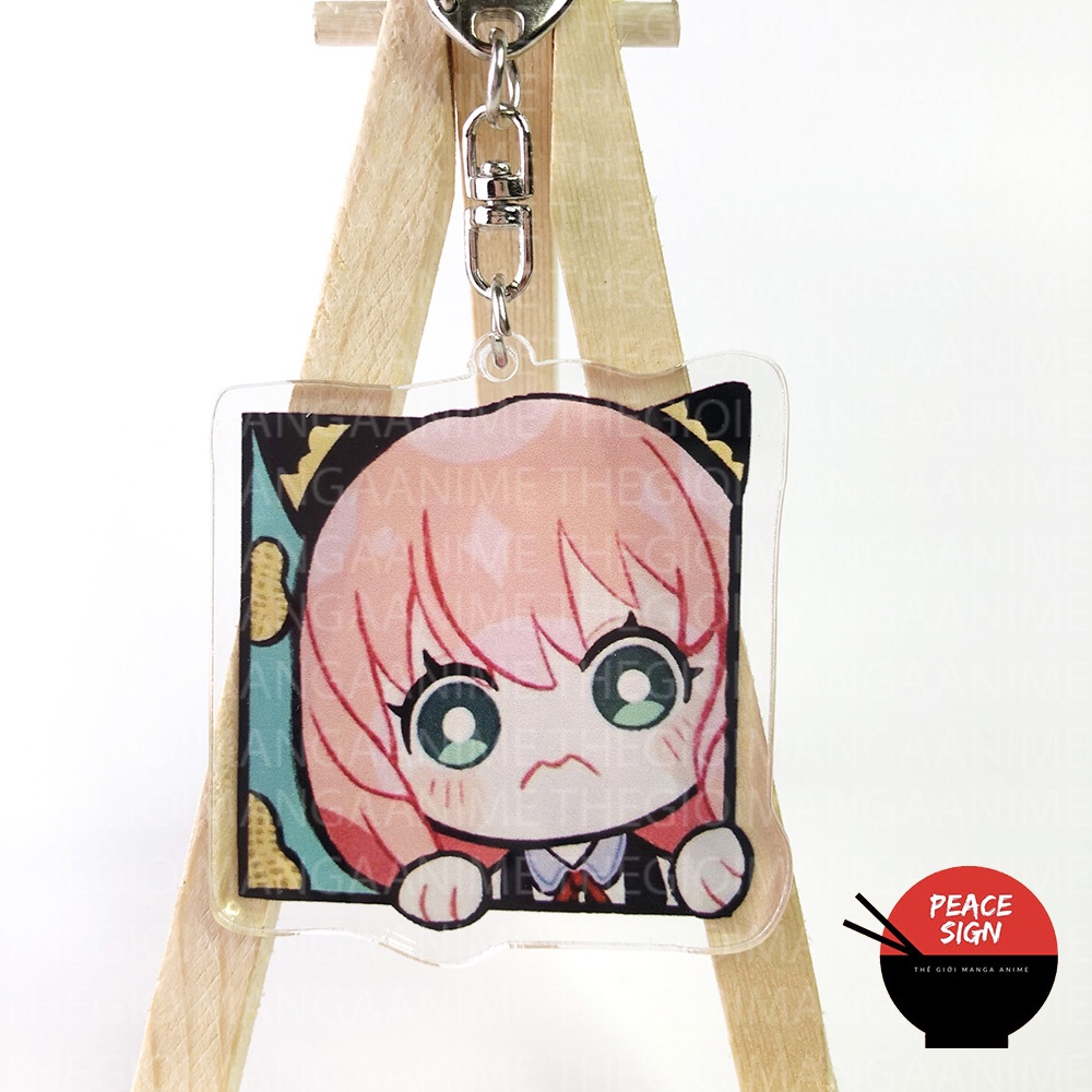 Móc khóa in hình SPY X FAMILY ver VUÔNG CUTE - GIA ĐÌNH ĐIỆP VIÊN anime chibi mica trong acrylic