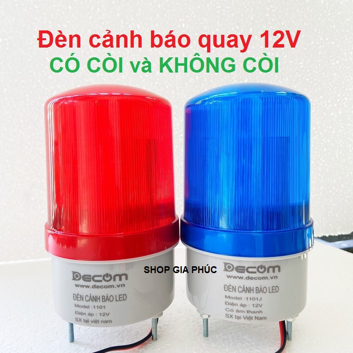Đèn Quay Cảnh Báo 220V và 12V, Đèn Công Trường Có Còi Hú & Không Còi, Đèn Xoay Cửa Hàng