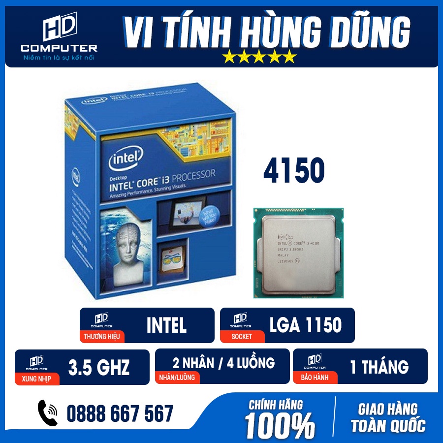 CPU sk 1150, cpu i3 4130, i3 4150, i3 4160, i3 4170, chíp máy tính chạy được trên main h81, b85, h97, z97