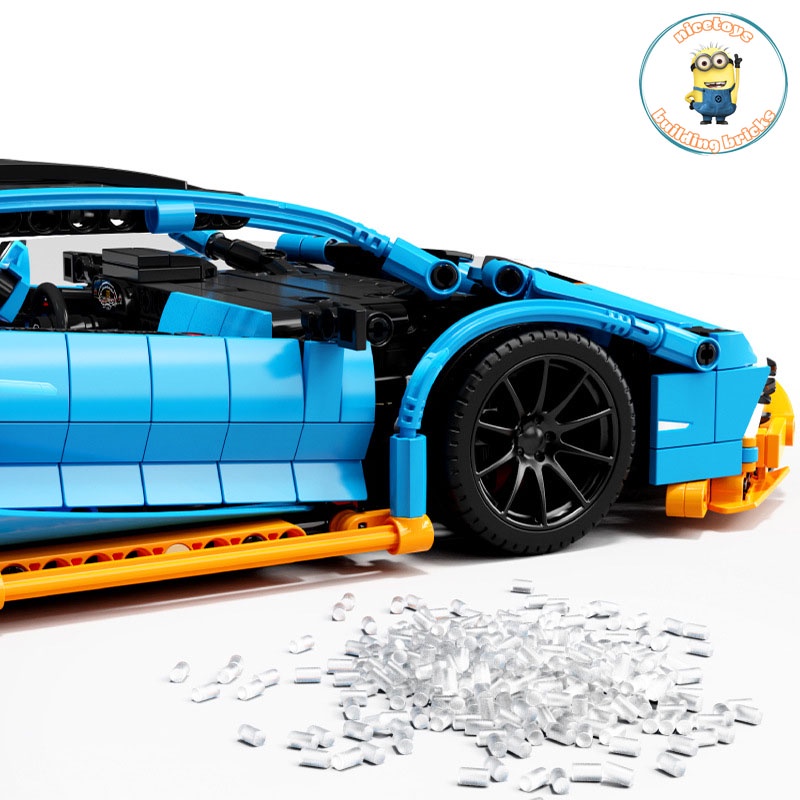 Đồ Chơi Lắp Ráp Kiểu LEGO TECHNIC Siêu Xe Lamborghini Sian Blue Điều Khiển Từ Xa RC Model 8618 Với 1161 Mảnh Ghép