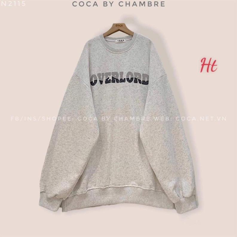 Áo nỉ sweater cổ tròn dài tay in chữ  Ove Ht