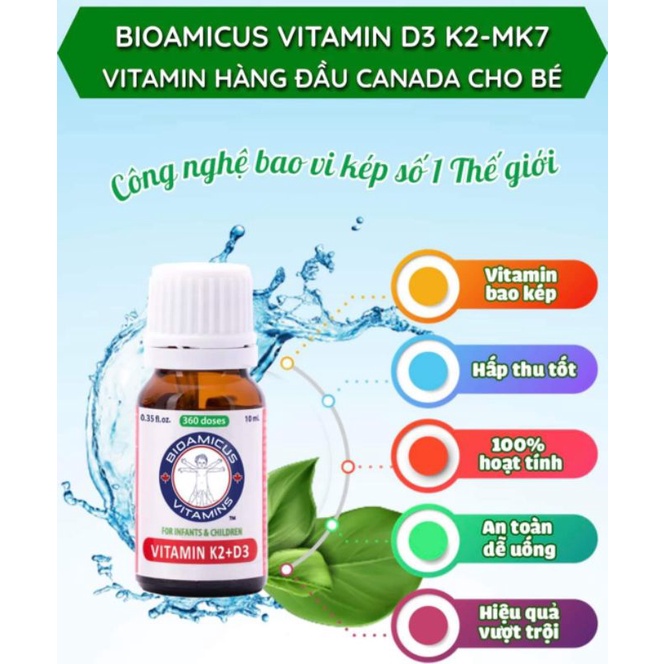 Bioamicus K2D3 Bé Cao Lớn, Khỏe Mạnh, Hết Khóc Đêm, Vặn Mình