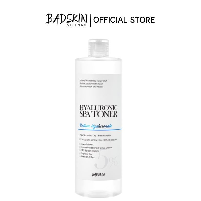 Nước hoa hồng BadSkin Hyaluronic Spa Toner 500ml