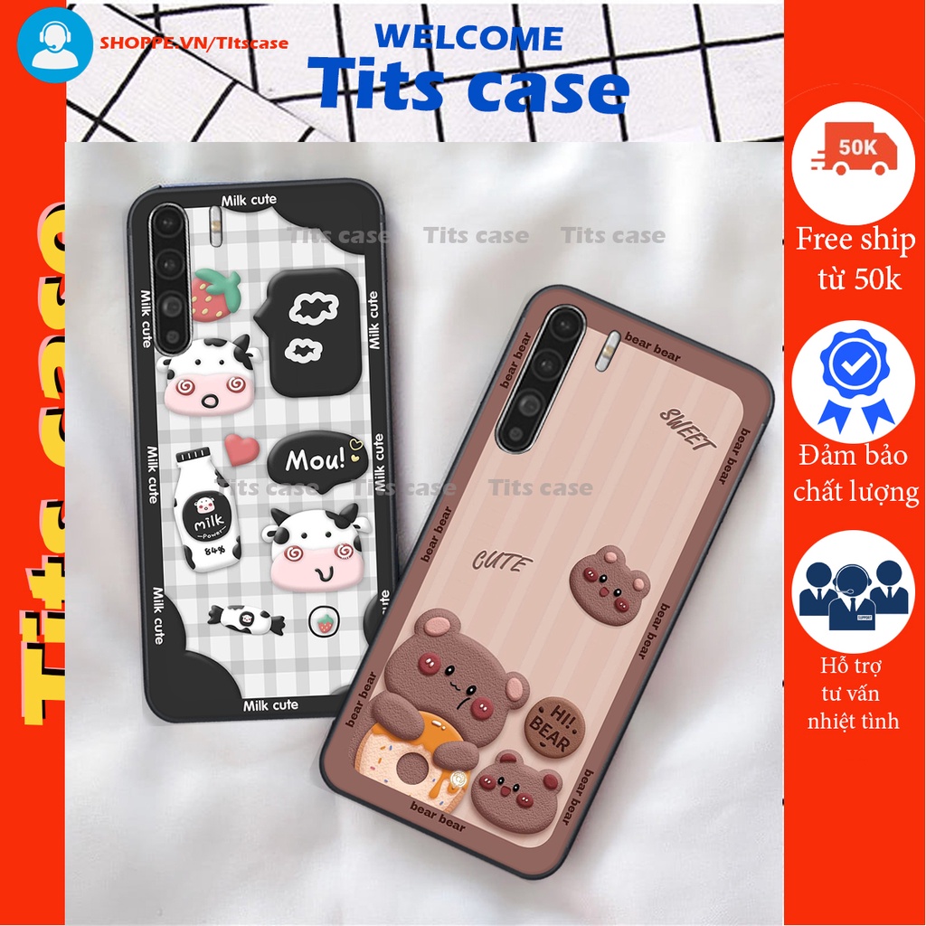 Ốp lưng Oppo A91 / RENO 3 / RENO 3 PRO in hình bò sữa, gấu be@r, cute cực  ĐỈNH -  cực CHẤT-  cực COOL