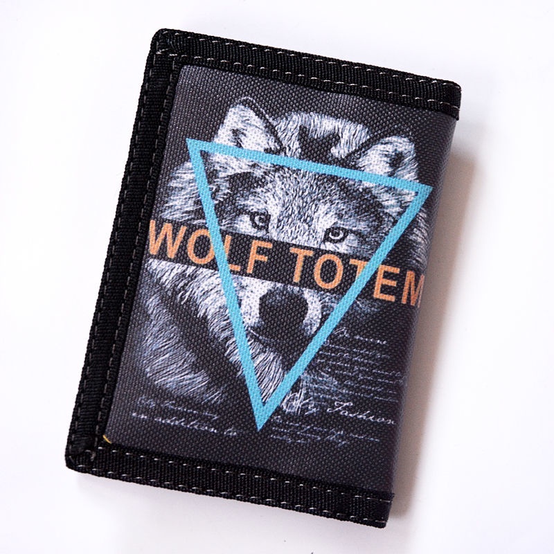 Ví Gấp Ba Khúc Vải canvas Siêu Mỏng Có Khóa Kéo Phong Cách Thể Thao Cho Nam