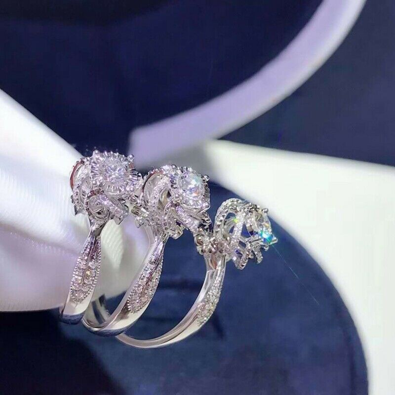 Nhẫn Mặt Hoa Hồng Đính Đá Sapphire Cho Nữ