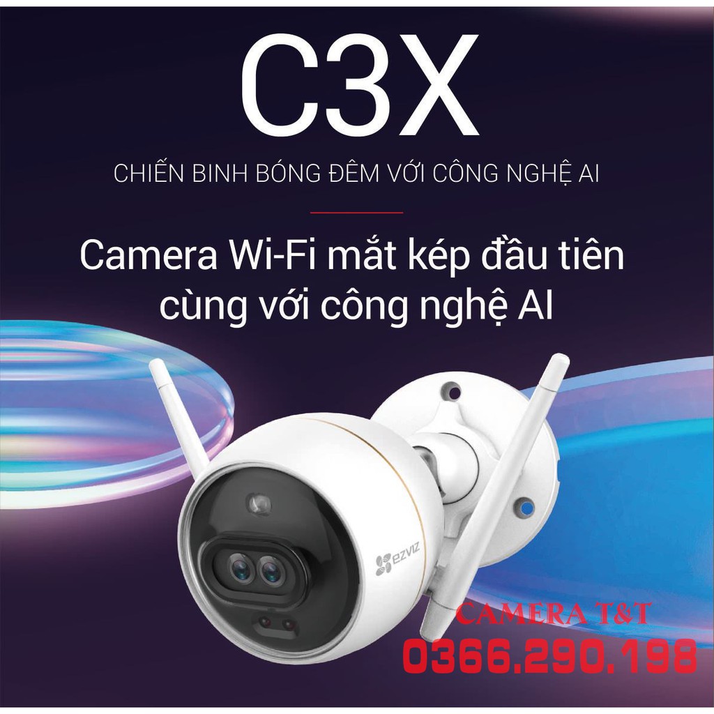 [MÀU BAN ĐÊM] C3X - CAMERA IP WIFI 1080P NGOÀI TRỜI AL THÔNG MINH EZVIZ C3X - HÀNG CHÍNH HÃNG - KÈM THẺ NHỚ | BigBuy360 - bigbuy360.vn