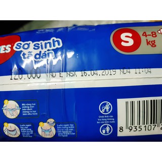 Tã dán sơ sinh H.G mới size S gói 30 miếng