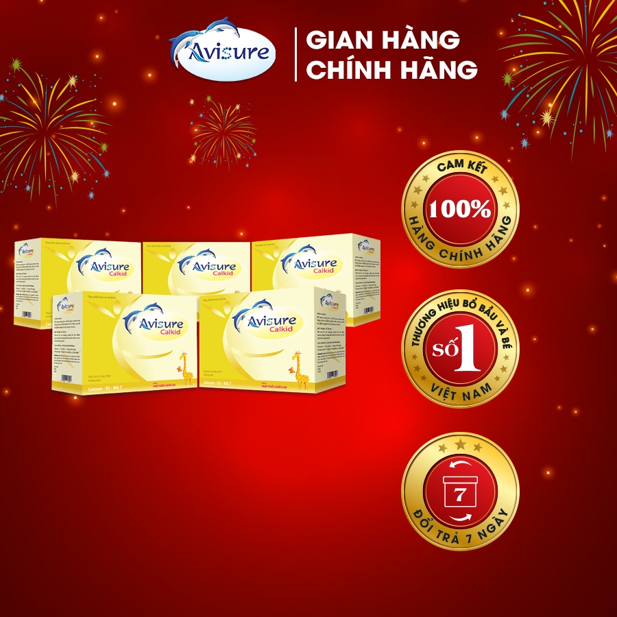 Combo 5 hộp Avisure calkid - Canxi hữu cờ cho bé