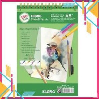 Sổ vẽ KLONG lò xo kép đa năng Creative Art A5 - 150 GSM - 40 tờ; MS: 770,