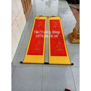 Giấy biểu lụa viết thư pháp câu đối kt 40*180