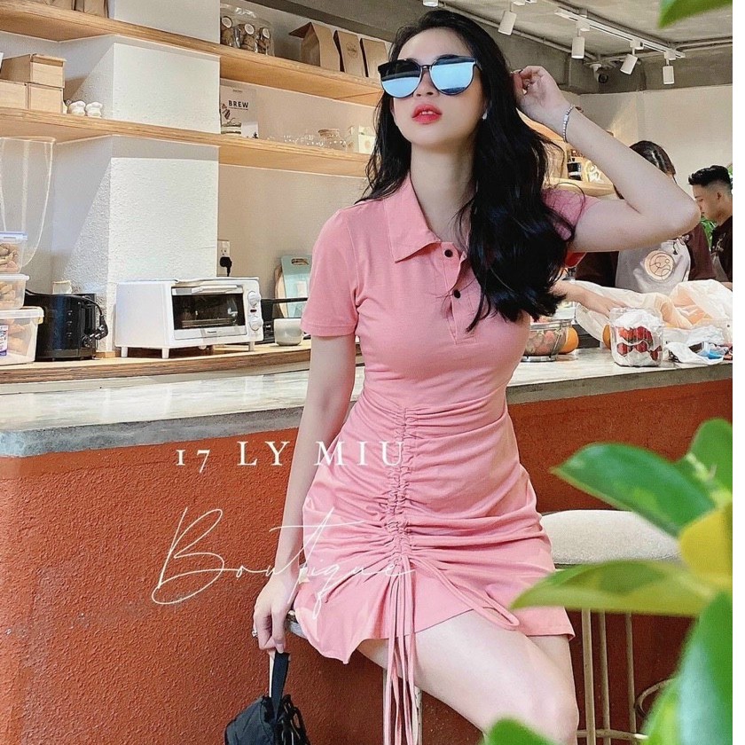 [SALE KHÔNG PHANH] ĐẦM THUN POLO HÀN - DÂY RÚT SEXY - THỜI TRANG HOT TREND -Shopee mall