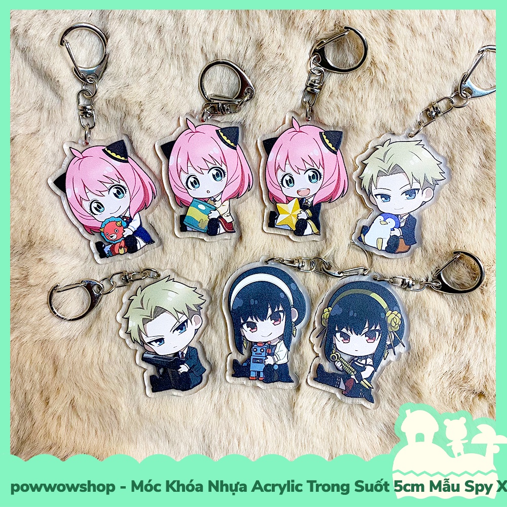 [Sẵn VN - Hỏa Tốc] Móc Khóa Nhựa Acrylic 5cm Trong Suốt Phong Cach Anime Manga Sp X Family