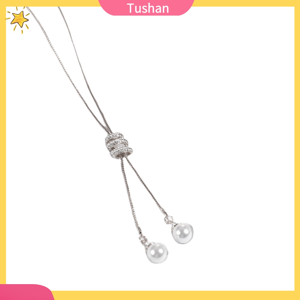 Dây chuyền nữ mặt ngọc trai giả đính kim cương nhân tạo thời trang