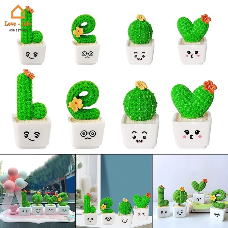 Chậu cây xương rồng giả xinh xắn trang trí nội thất xe hơi