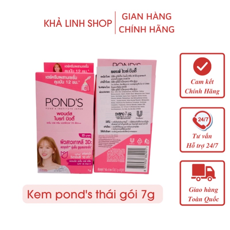 Lẻ 1 gói kem dưỡng trắng da pond's gói 7g thái lan