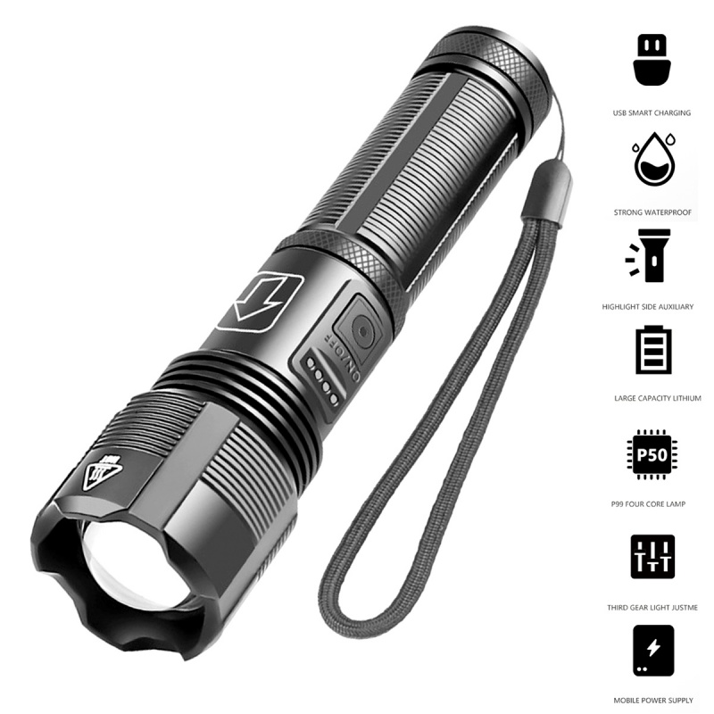 Đèn Pin Led Siêu Sáng Fonken 1000 Lumens 5 Chế Độ Điều Chỉnh Ánh Sáng Tiện Dụng