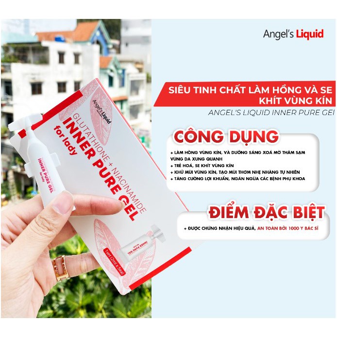 (Lẻ 1 ống) Siêu tinh chất làm Hồng Se Khít Vùng Kín ANGEL'S LIQUID GLUTATHIONE PLUS NIACINAMIDE INNER PURE GEL