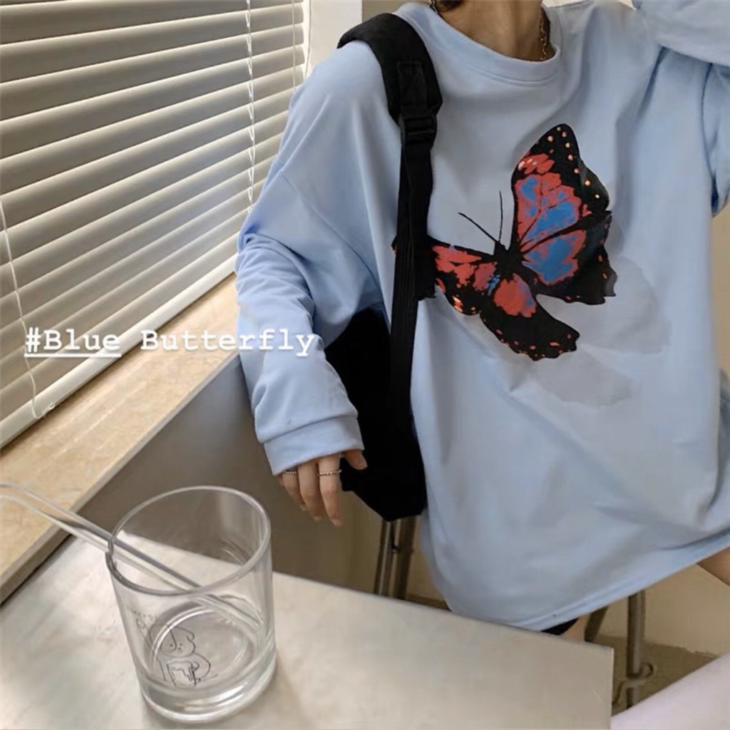 Áo phông, áo thun nam nữ form rộng tay DÀI Unisex ButterflyTừ 50-70kg | BigBuy360 - bigbuy360.vn