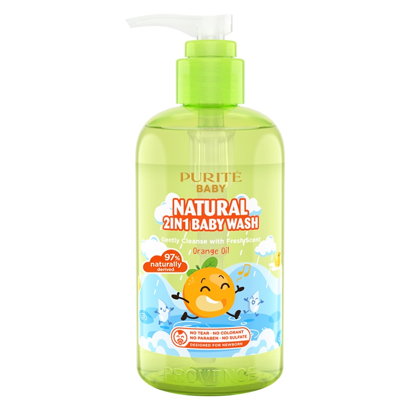 Sữa Tắm Gội Cho Bé Purite baby Orange Oil - Tinh Dầu Cam 500ml