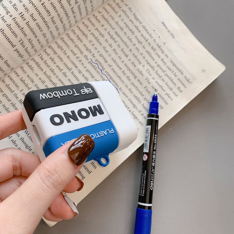 Vỏ Bọc Bảo Vệ Hộp Sạc Tai Nghe Air Pods Hình Cục Tẩy Độc Đáo