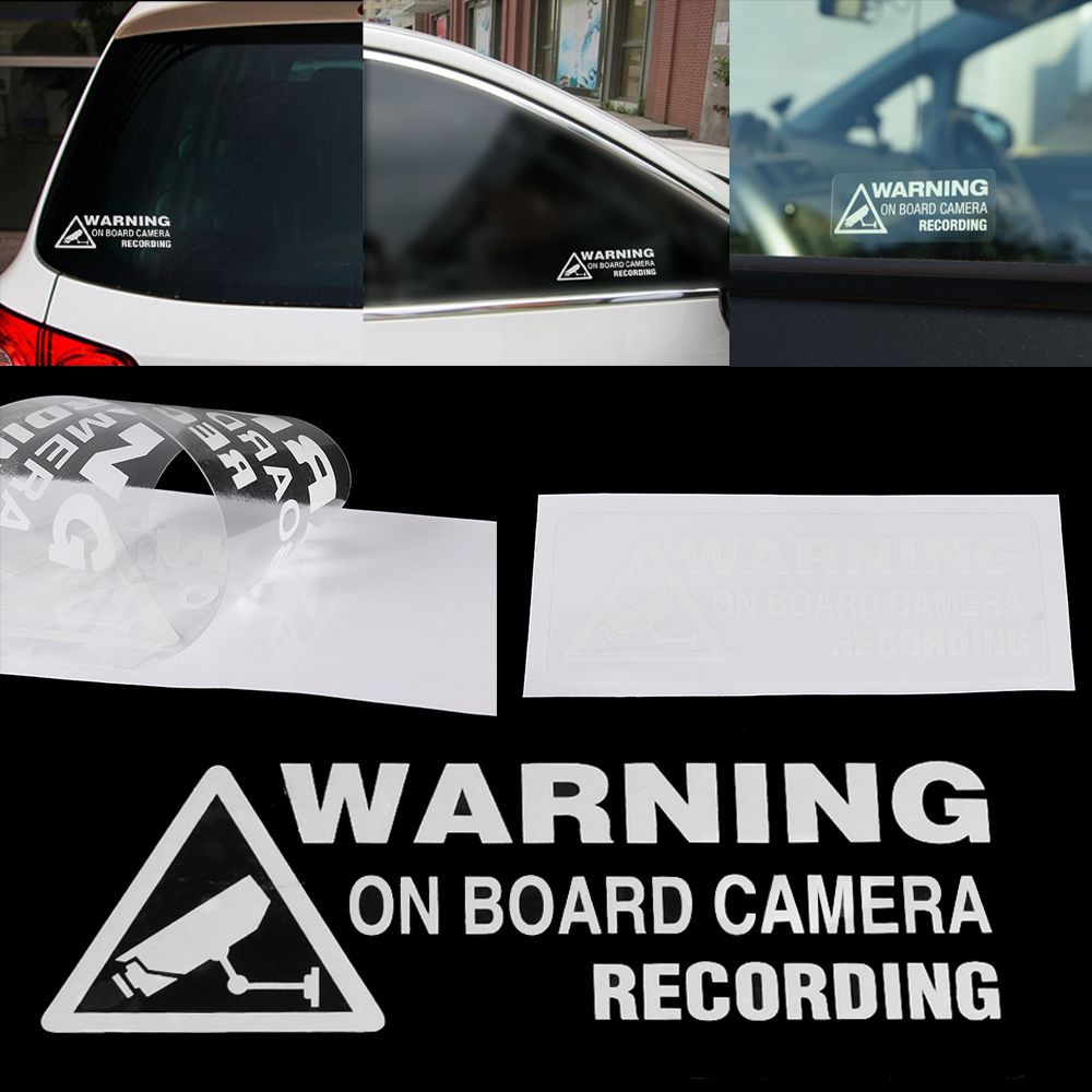 MYRON New Car Sticker Decor Vinyl Warning On Board Camera Recording Window Gift  Truck Hot Auto