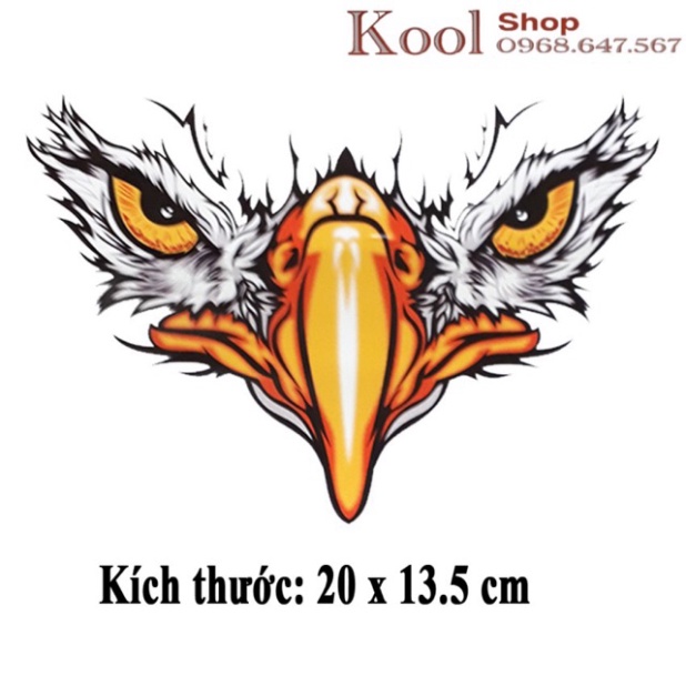 Tem Dán Mặt Lạ Hình Đại Bàng Kích Thướng 21-14cm