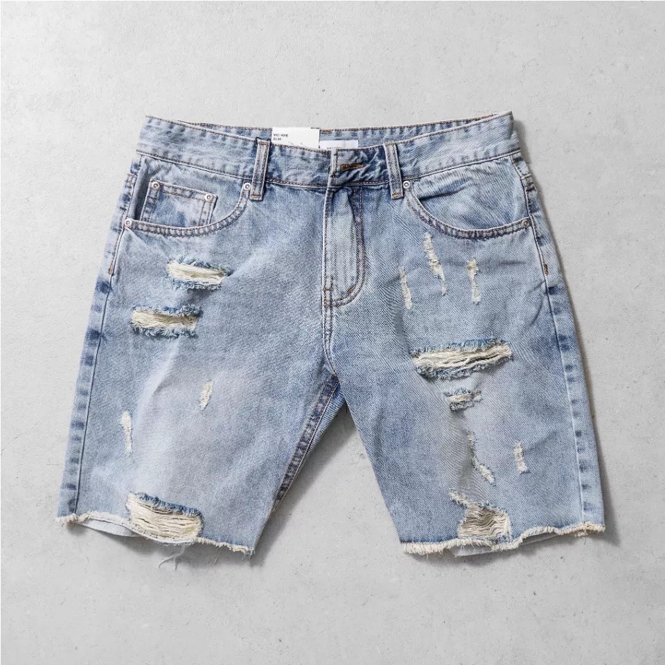 Quần bò ngố nam, quần short jean nam không co giãn cao cấp MuradFashion MS651