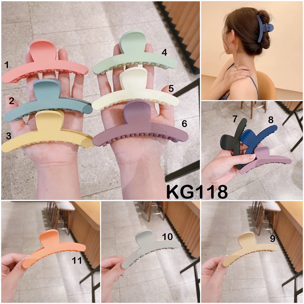 Kẹp tóc càng cua Vòng cung basic màu pastel nhẹ nhàng - dài 11cm  - Phong cách Hàn Quốc