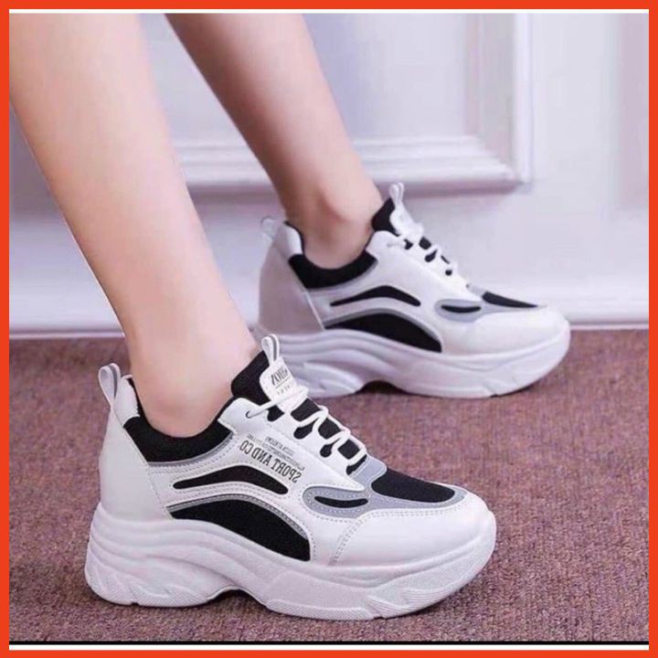 Giày Thể Thao Nữ Đẹp 2 Màu Mẫu Mới Tăng Chiều Cao Độn Đế Cho Bạn Nữ Tự Tin