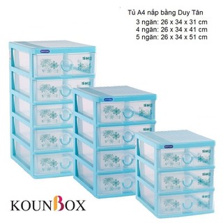 Tủ nhựa A4 nắp bằng Duy Tân 3-4-5 ngăn