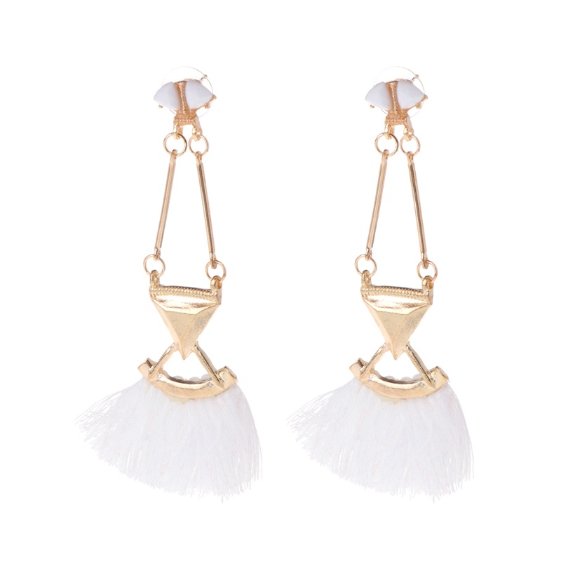 Hoa Tai Dáng Dài Phối Tua Rua Phong Cách Vintage Thời Trang