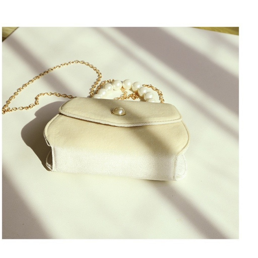 Túi xách nhung khóa đính hạt siêu xinh | BigBuy360 - bigbuy360.vn