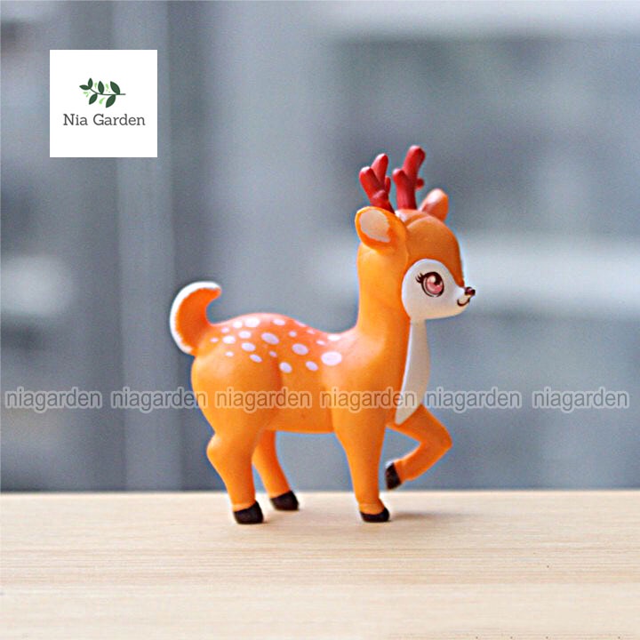 Mô hình nai hươu Bambi trang trí tiểu cảnh mini vườn terrarium chậu cây để bàn Nia Garden N5