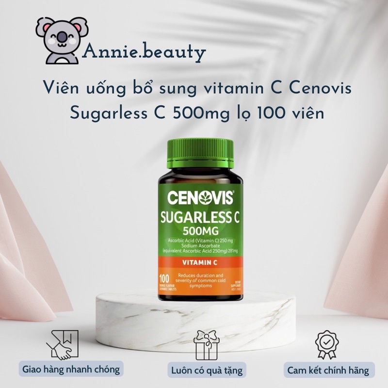 Viên uống bổ sung Vitamin C Cenovis Sugarless C 500mg