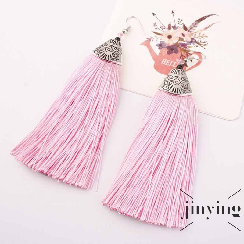 GETNOIVAS Đôi hoa tai tua rua dài thời trang dành cho nữ