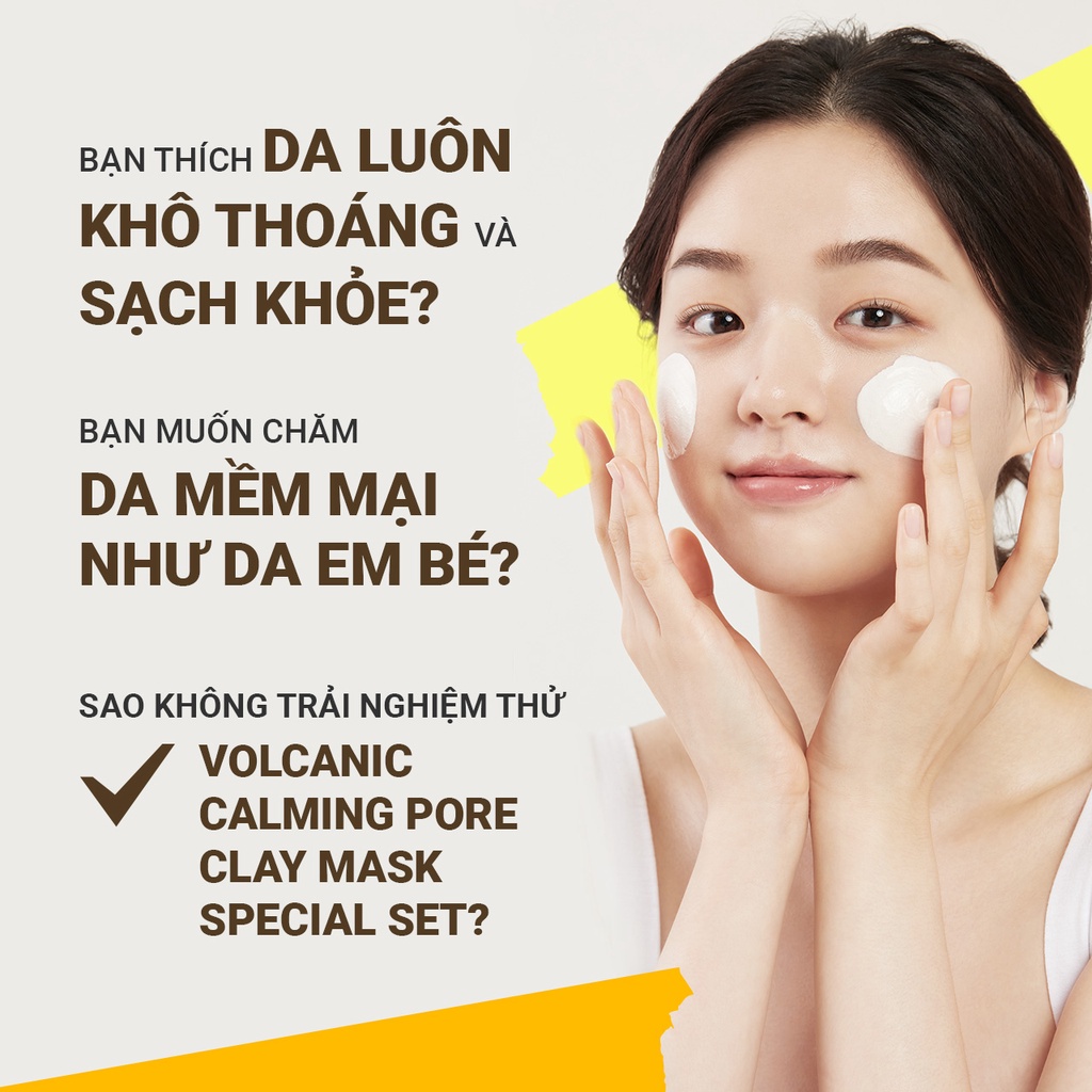 Bộ sản phẩm dưỡng da sạch sâu và chăm sóc lỗ chân lông đá tro núi lửa innisfree Volcanic Super Set