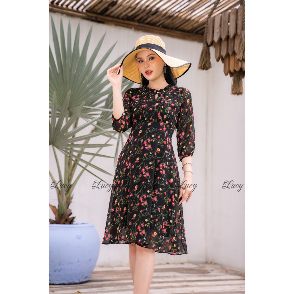 Đầm voan dáng xoè Váy Lucy hoa nhí Woo 3282