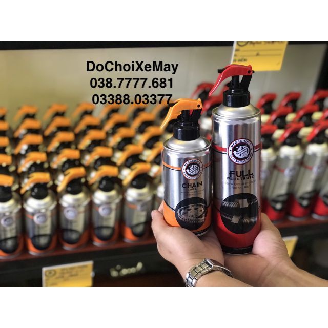 Combo Megacools Chai xịt vệ sinh sên, rửa sên, bảo dưỡng sên xích Chainlube Ultralube Penetrate + bàn chải . DoChoiXeMay