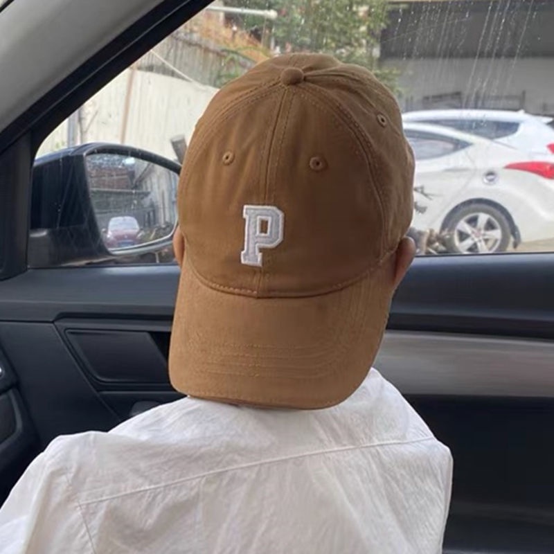 Mũ lưỡi trai thêu chữ P thời trang xuân hè cho bé