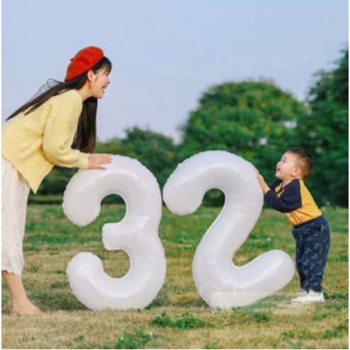 BÓNG SỐ TO TRẮNG SỮA , TRẮNG DÁN DECAL , ĐEN, NHIỀU MÀU CẦU VỒNG BONG BÓNG TRANG TRÍ SINH NHẬT SỰ KIỆN HANA PARTY