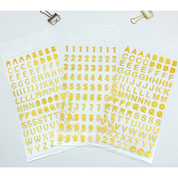 STICKER CHỮ, SỐ 3D DÁN TRANG TRÍ ALBUM, SCRAPBOOK, SỔ TAY, PLANNER ĐA DỤNG
